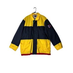 Bugle Boy Classics Vintage Jacket ColorBlock Fleece Lined Coat Mens Large